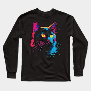 Kawaii Anime Cat Gifts Men Kids Women Black Cat Long Sleeve T-Shirt